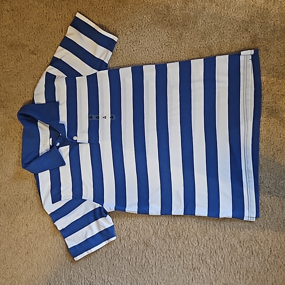 NWT Place boy's short-sleeve Blue And White Striped Polo. Sz: XL